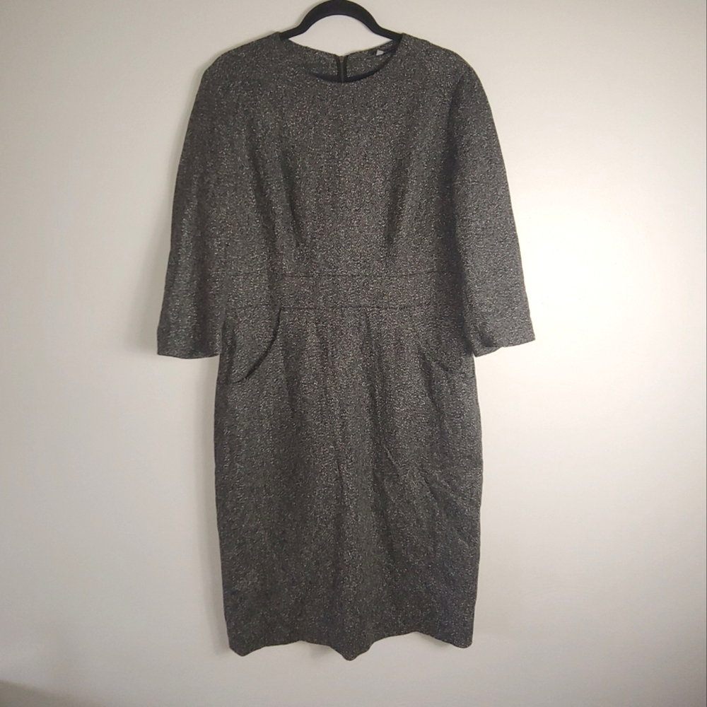 12 Bill Blass New York Wool Silk Blend Sheath Dress